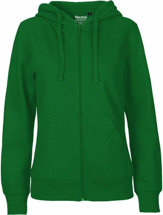 Neutral - Organic Cotton Hoodie With Full Zip Women - Green